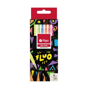 FILGO BOLIGRAFOS GEL POP FLUO x 6u